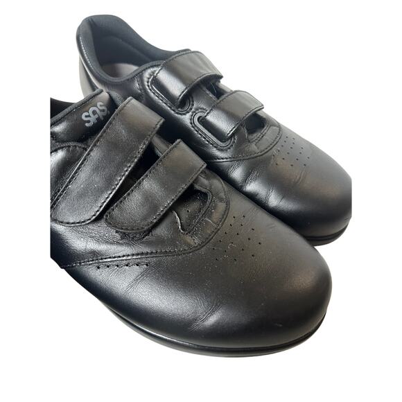 SAS Size 9.5 Black Me Too Walking Leather Comfort Walking Sneaker Work Shoe - Picture 7 of 14